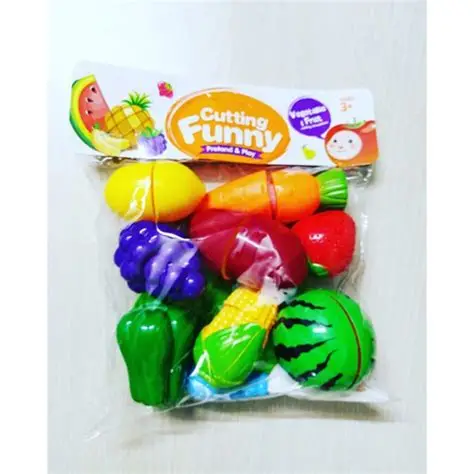 Colorful Plastic Fruits and Vegetable Cutting and Assembling Set for Kids (Imported)